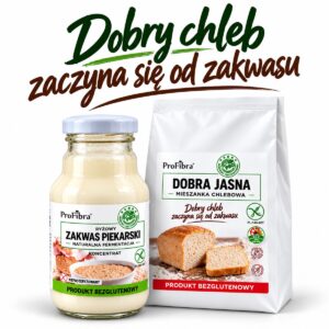 Zestaw: Dobra jasna mieszanka chlebowa bezglutenowa i Zakwas piekarski ryżowy ProFibra