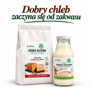 Zestaw: Dobra razowa mieszanka chlebowa bezglutenowa i Zakwas piekarski ryżowy ProFibra